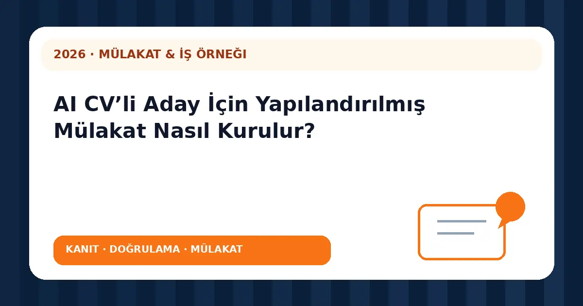 AI CV’li Aday İçin Yapılandırılmış Mülakat Nasıl Kurulur? analiz görseli