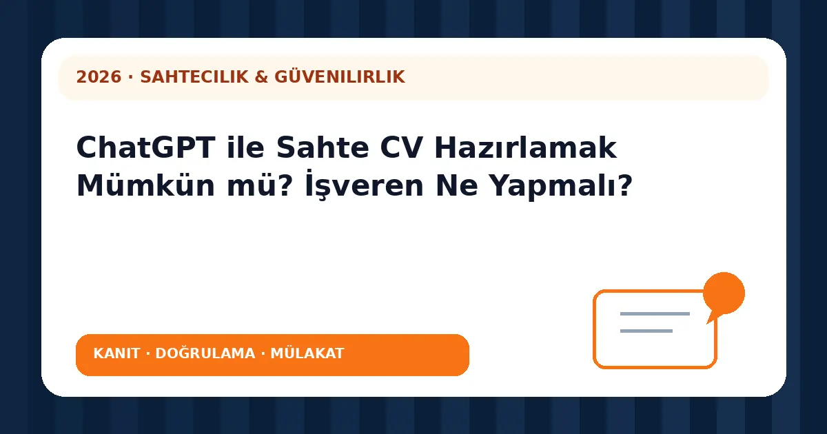 ChatGPT ile Sahte CV Hazırlamak Mümkün mü? İşveren Ne Yapmalı? analiz görseli