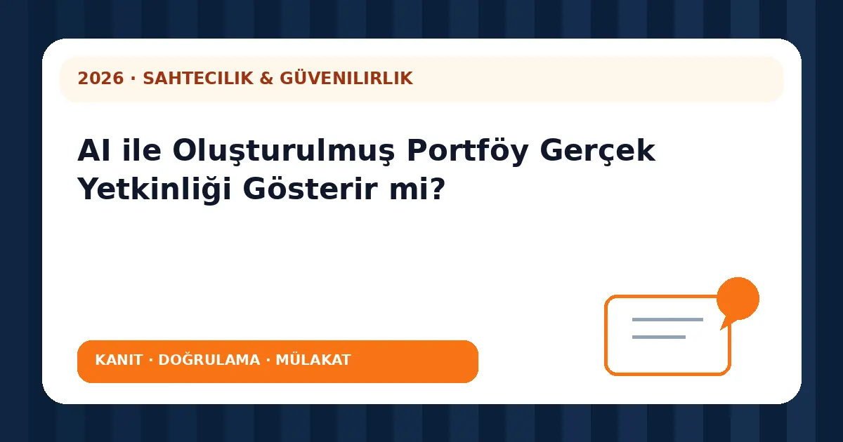 AI ile Oluşturulmuş Portföy Gerçek Yetkinliği Gösterir mi? analiz görseli