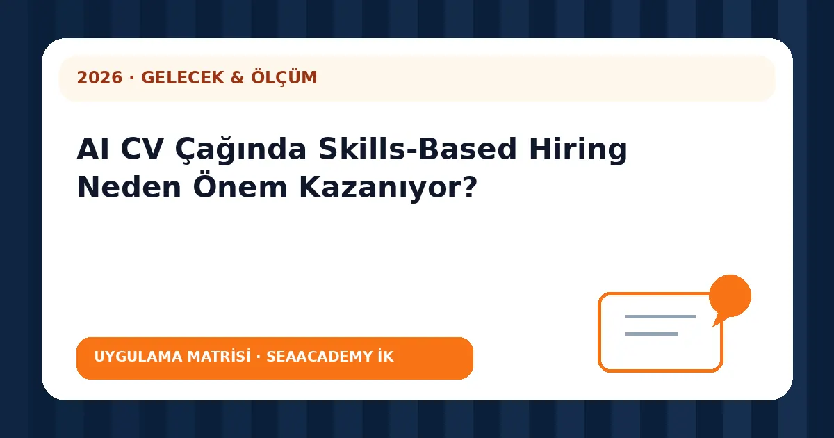 AI CV Çağında Skills-Based Hiring Neden Önem Kazanıyor? değerlendirme matrisi