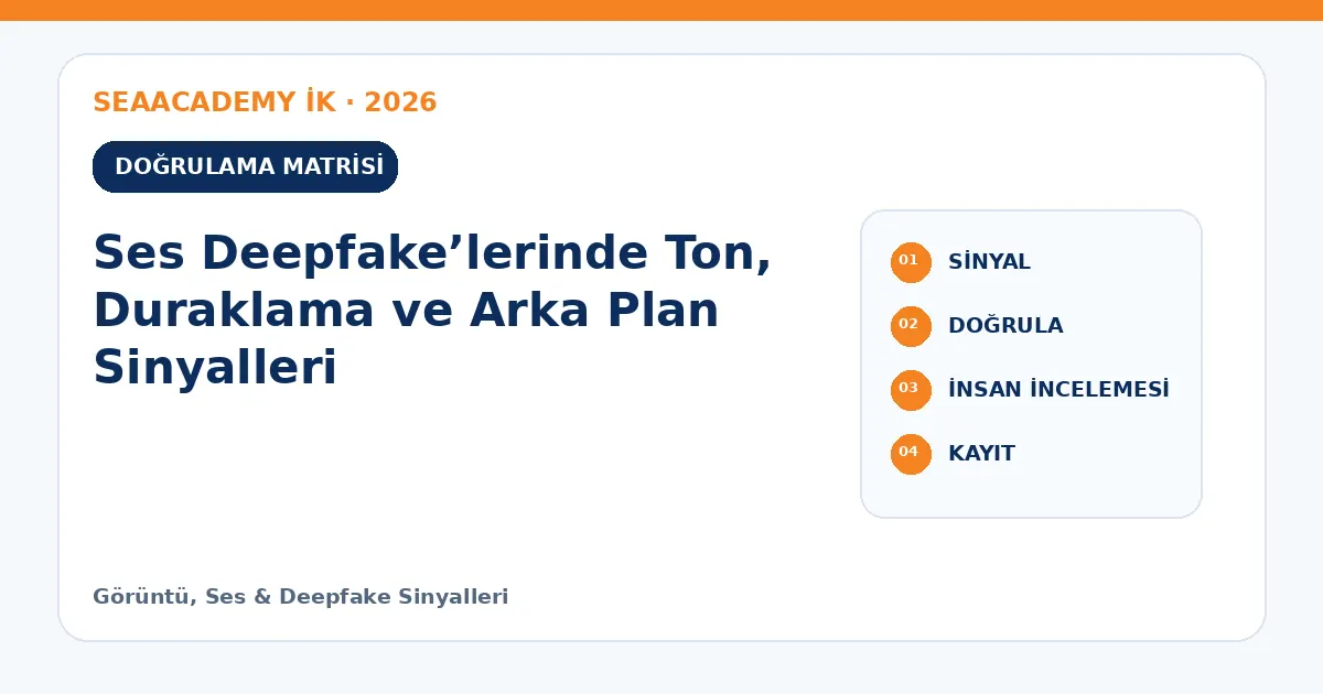Ses Deepfake’lerinde Ton, Duraklama ve Arka Plan Sinyalleri kontrol matrisi