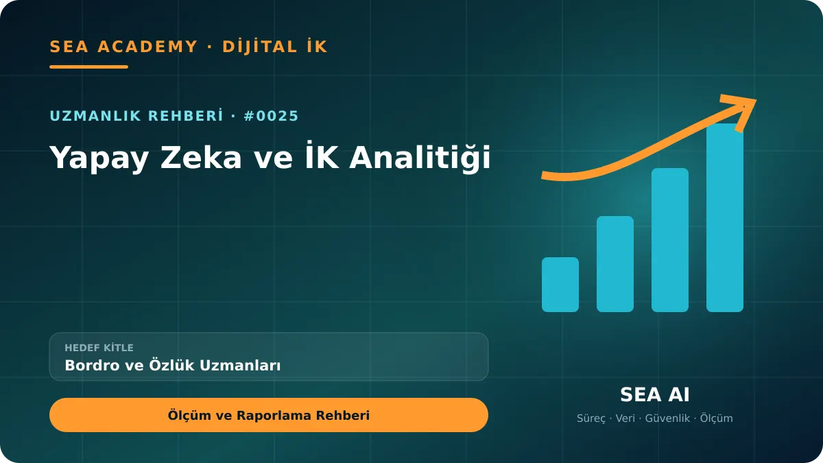 Bordro ve Özlük Uzmanları İçin Yapay Zeka ve İK Analitiği: Ölçüm ve Raporlama Rehberi için özgün rehber kapağı