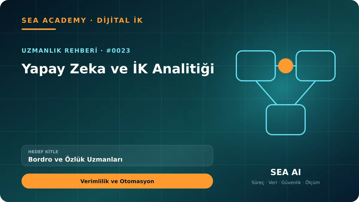 Bordro ve Özlük Uzmanları İçin Yapay Zeka ve İK Analitiği: Verimlilik ve Otomasyon için özgün rehber kapağı