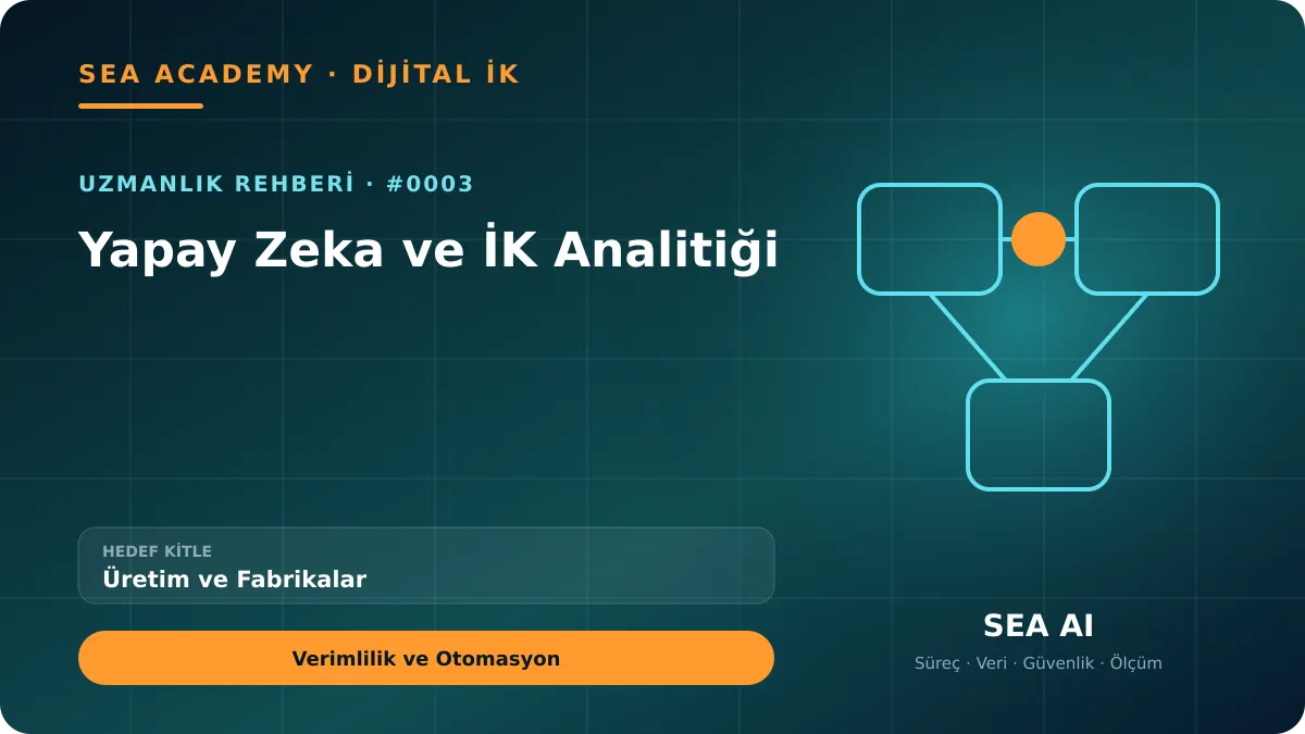 Üretim ve Fabrikalar İçin Yapay Zeka ve İK Analitiği: Verimlilik ve Otomasyon için özgün rehber kapağı