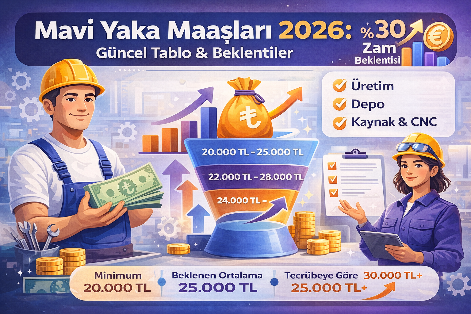 Mavi yaka maaşları 2026