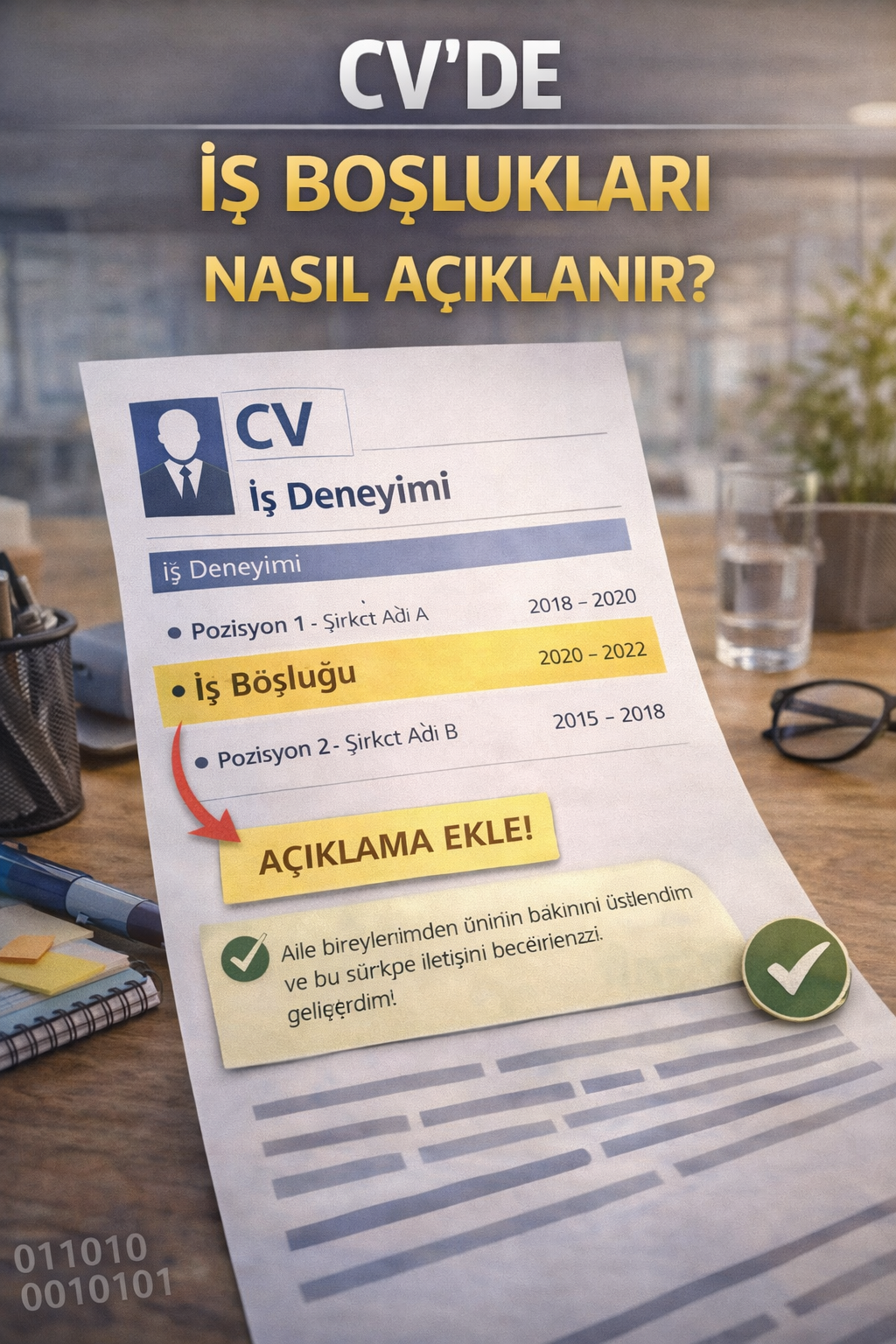 CV iş boşlukları açıklama