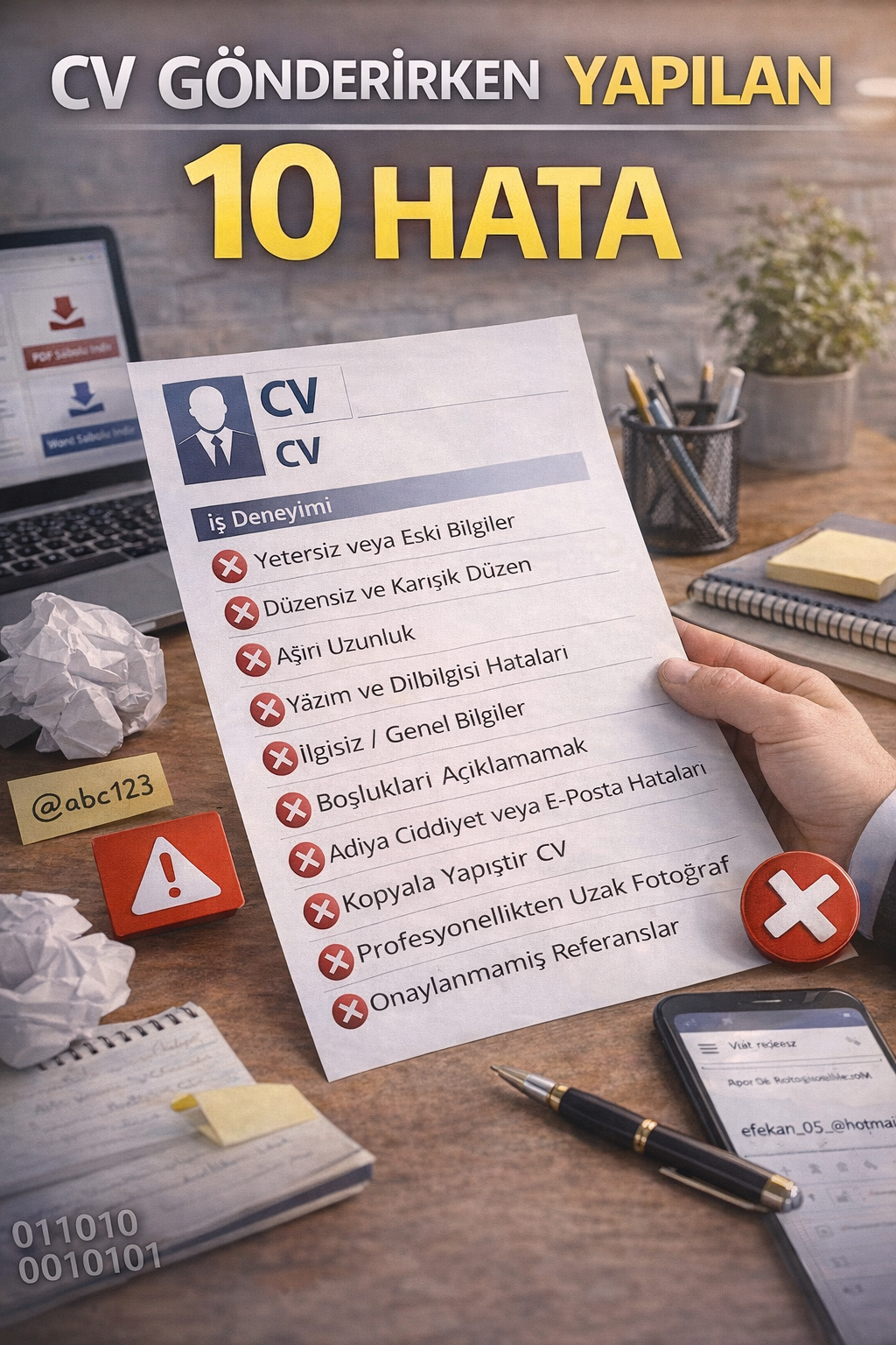 CV gönderirken yapılan hatalar