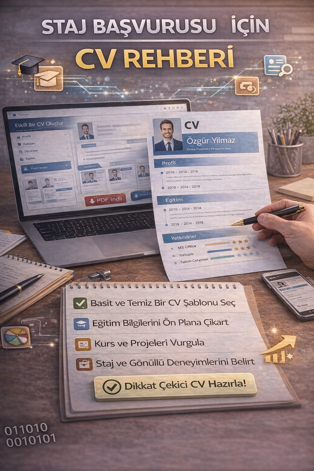 Staj başvurusu CV örneği